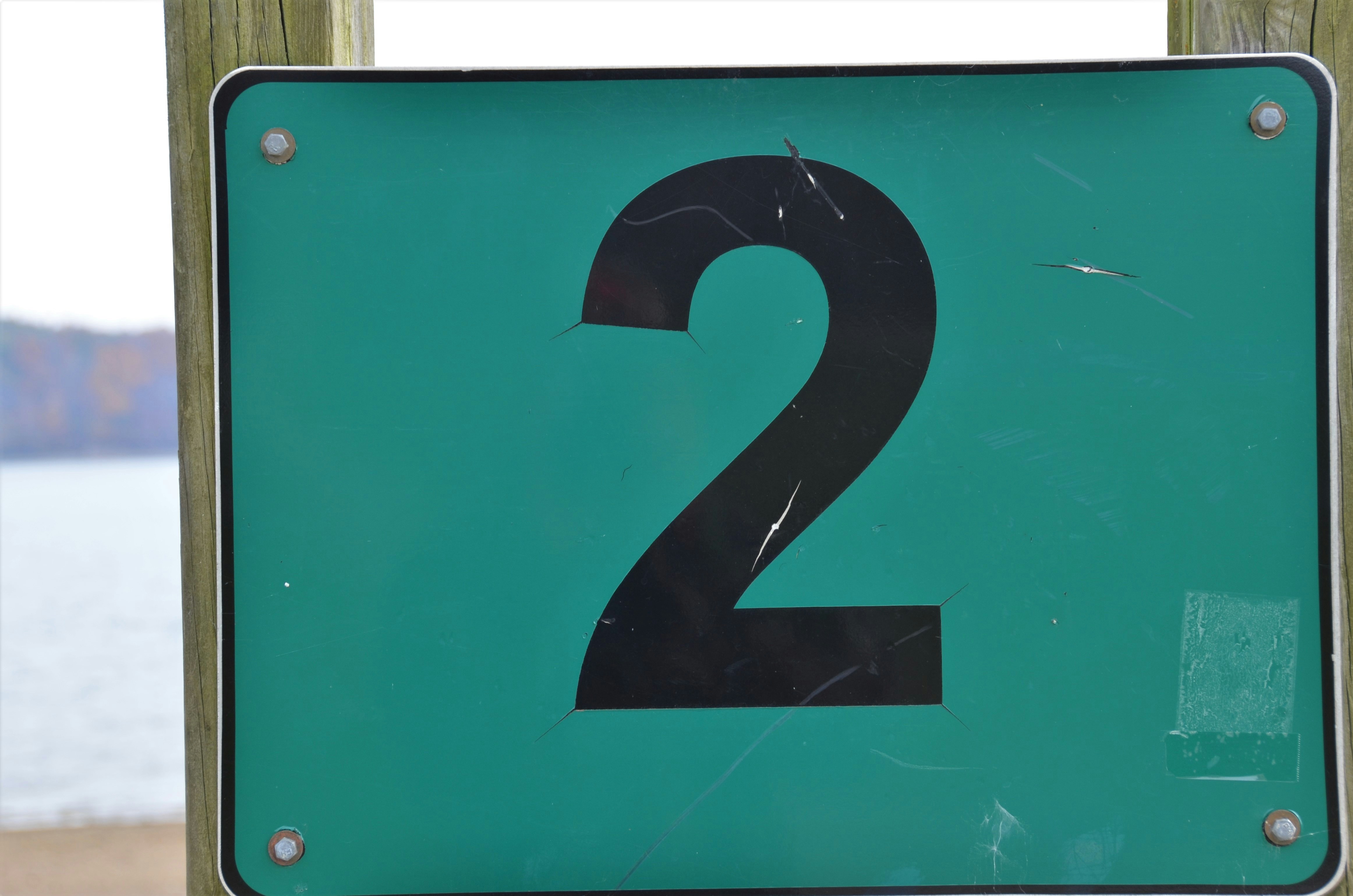 Black on green number 2