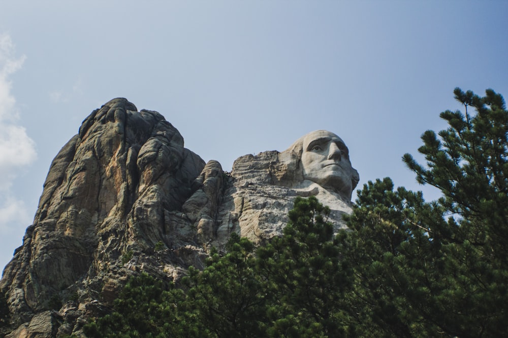 a statue of abraham on top of a mountain