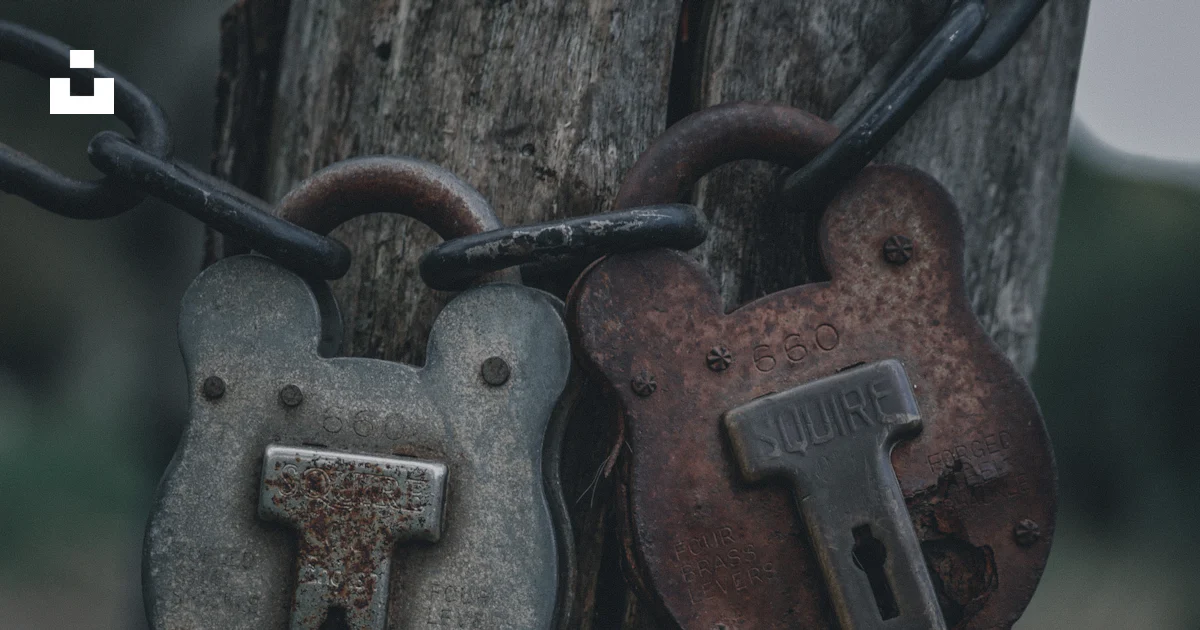 Pad Locks Keyless Post Design Two padlocks are attached to a wooden post photo – Free Grey Image on ...