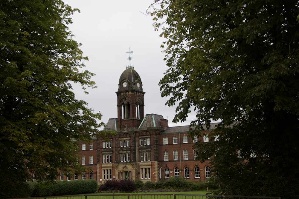 a large building with a clock tower on top of it