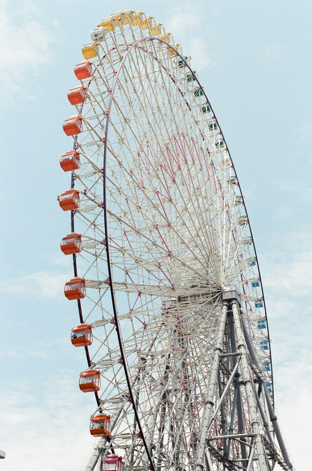 a large ferris wheel on a clear day