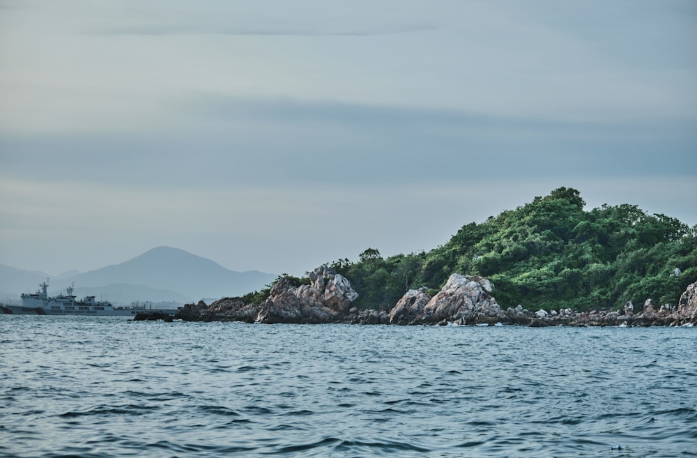 a small island in the middle of a body of water