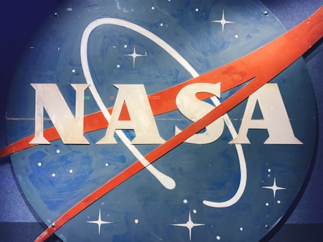 a nasa sign with the word nasa painted on it