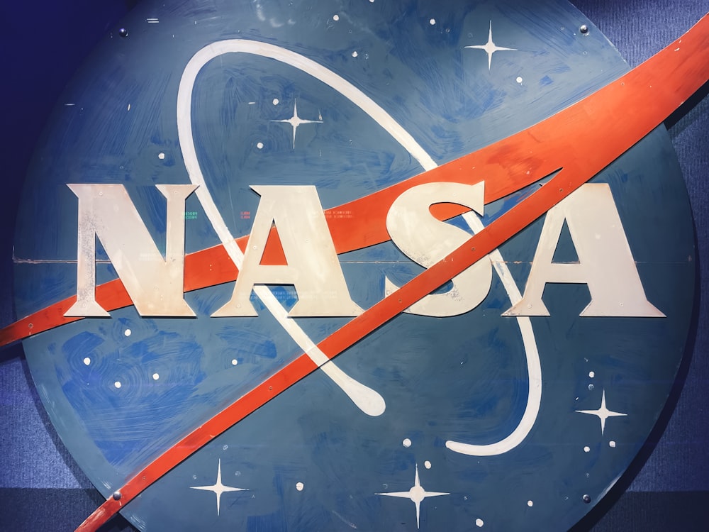 a nasa sign with the word nasa painted on it