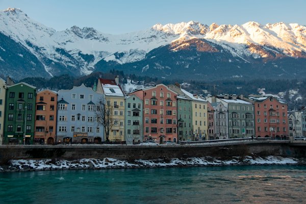 A group of buildings next to a body of water — Innsbruck, Austria