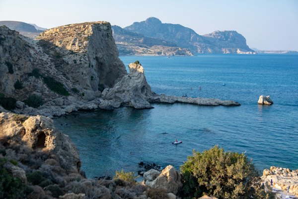 A large body of water surrounded by mountains — Rhodes, Greece