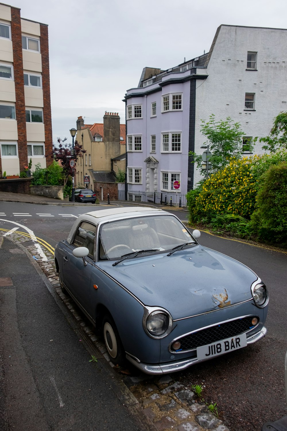 a car parked on the side of the road