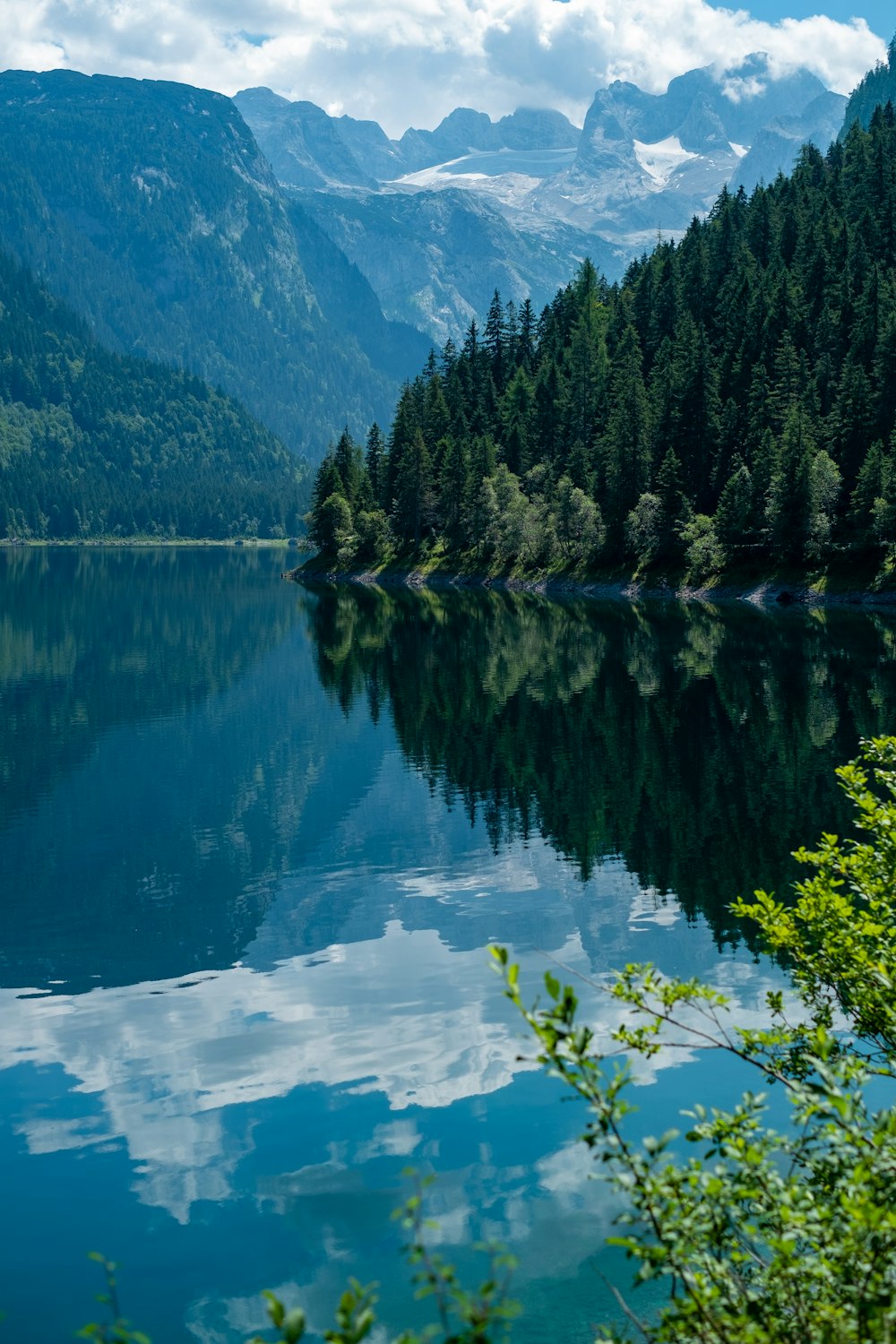 a large body of water surrounded by mountains