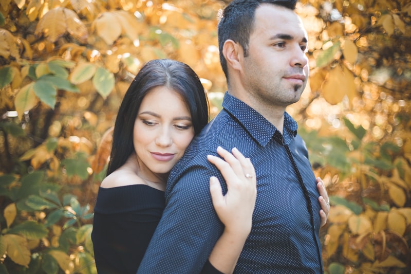 Chic couple standing together
