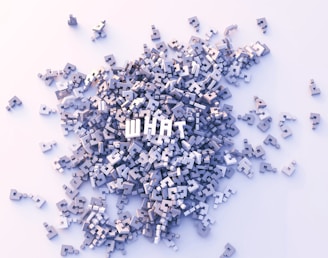 a pile of letters that spell out the word what