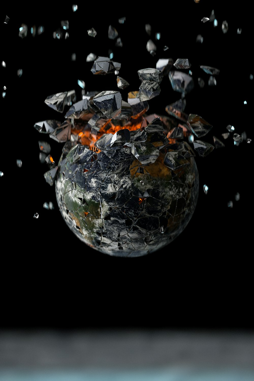 a picture of a planet with a lot of debris around it