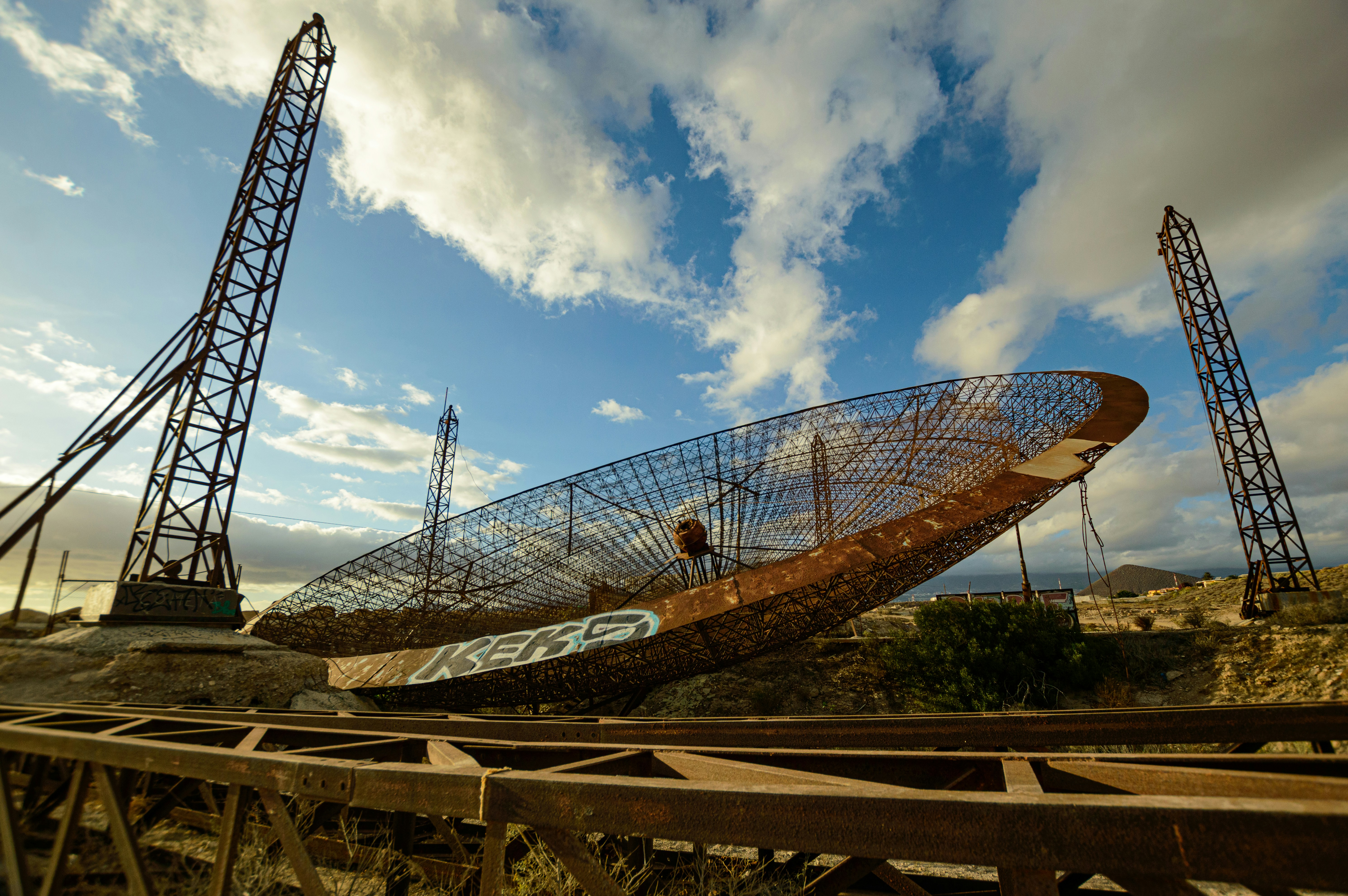 Abandoned satellite dish in El Médano Tenerife.