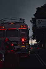 a bus that is sitting in the street