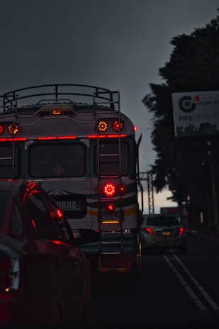 a bus that is sitting in the street