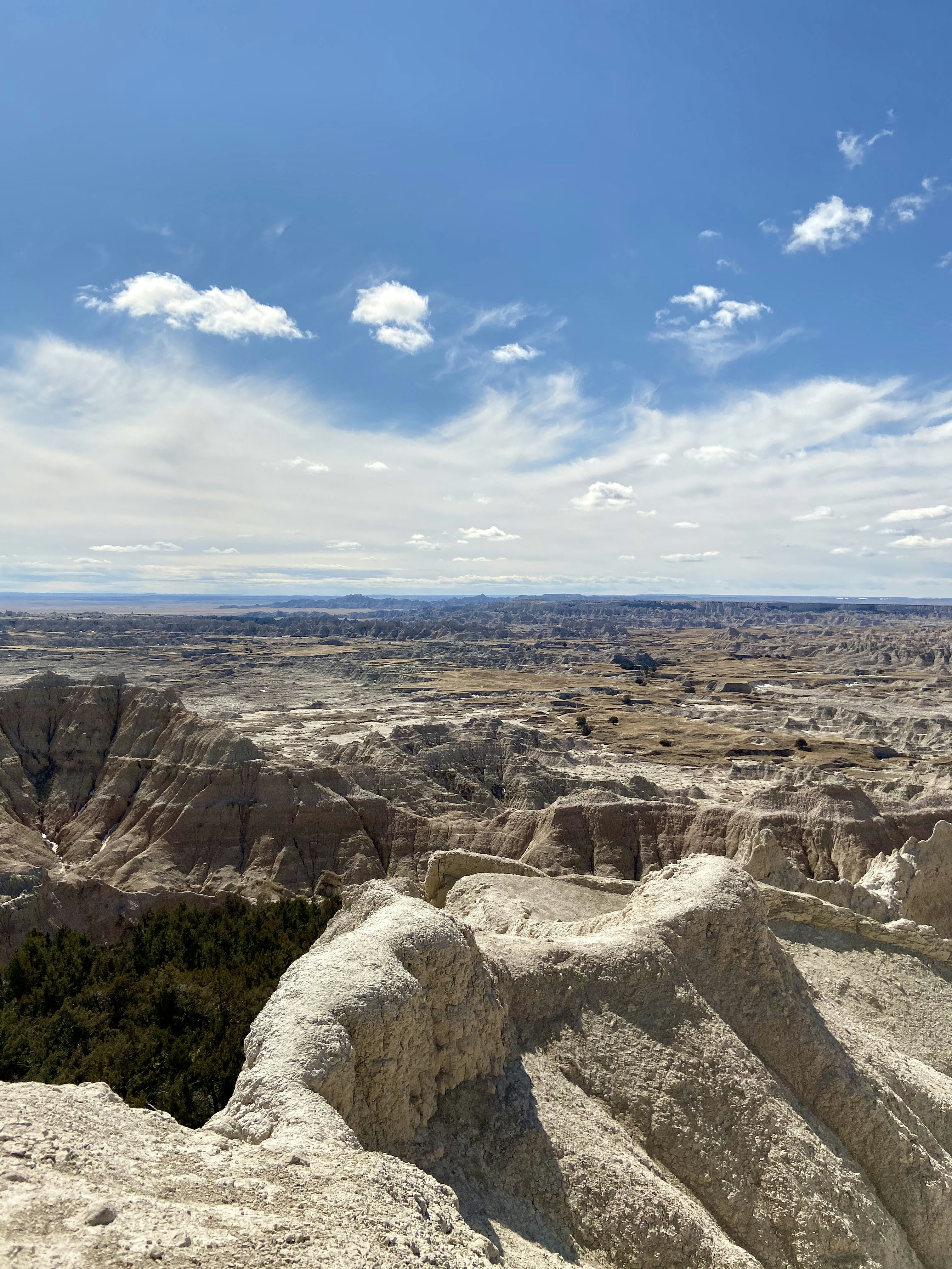 a view of the badlands from a high point of view