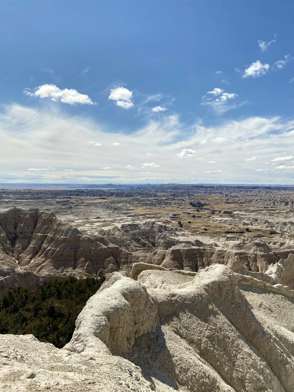 a view of the badlands from a high point of view