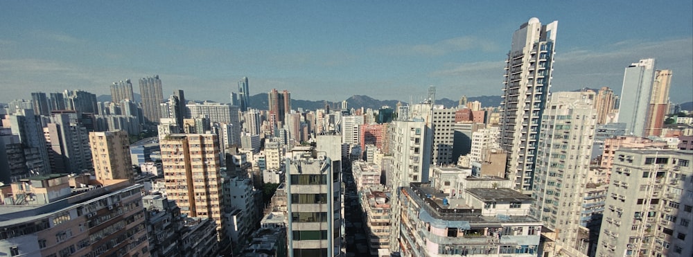 a view of a city from the top of a building