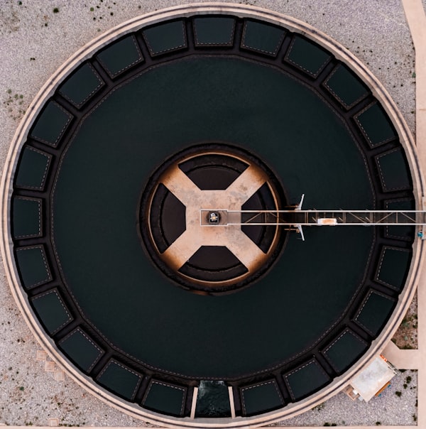 this is an image of a water treatment plant from above 