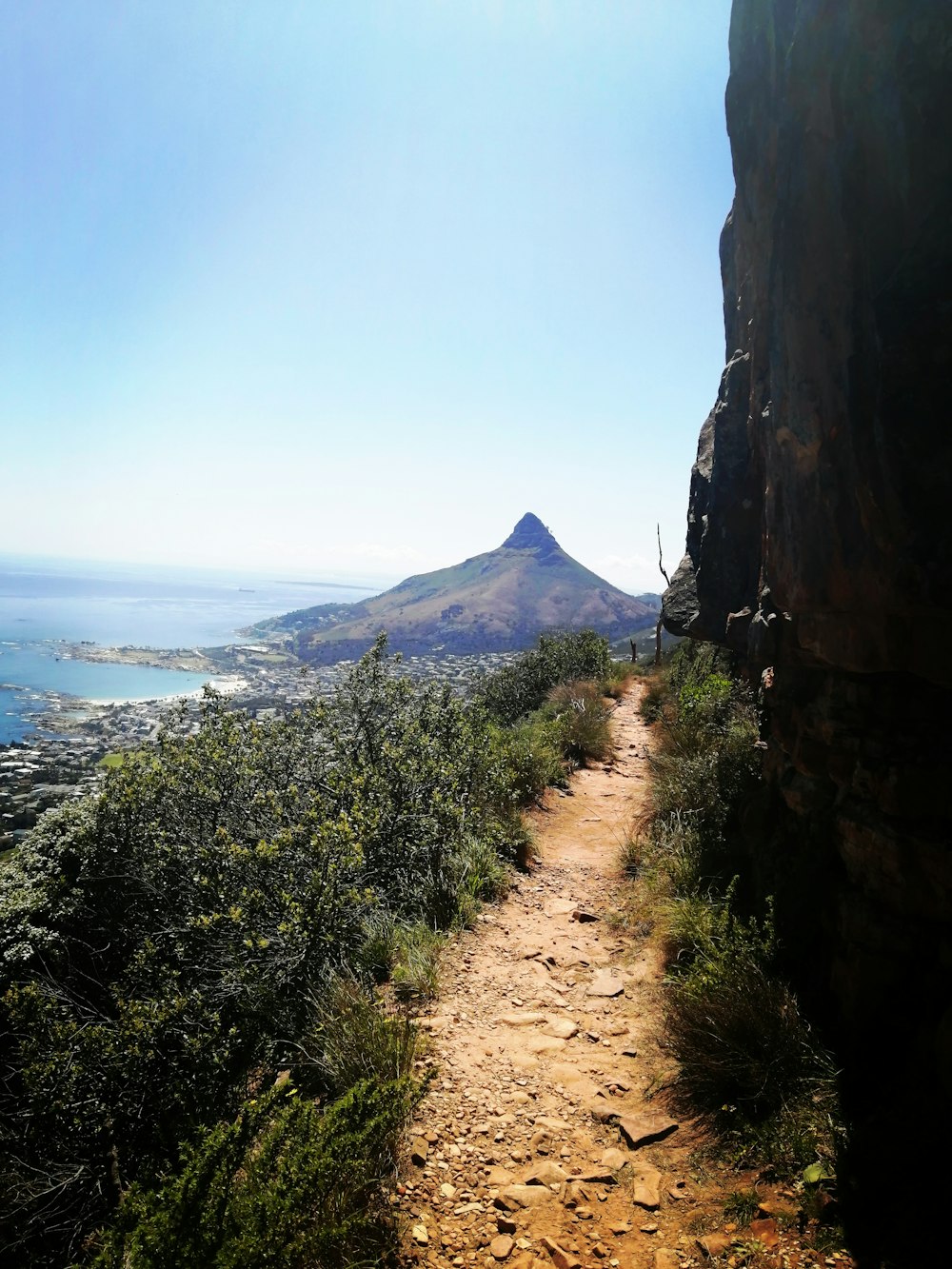 a trail leading to the top of a mountain