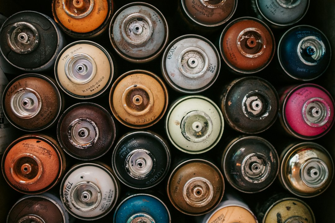 paint cans stacked