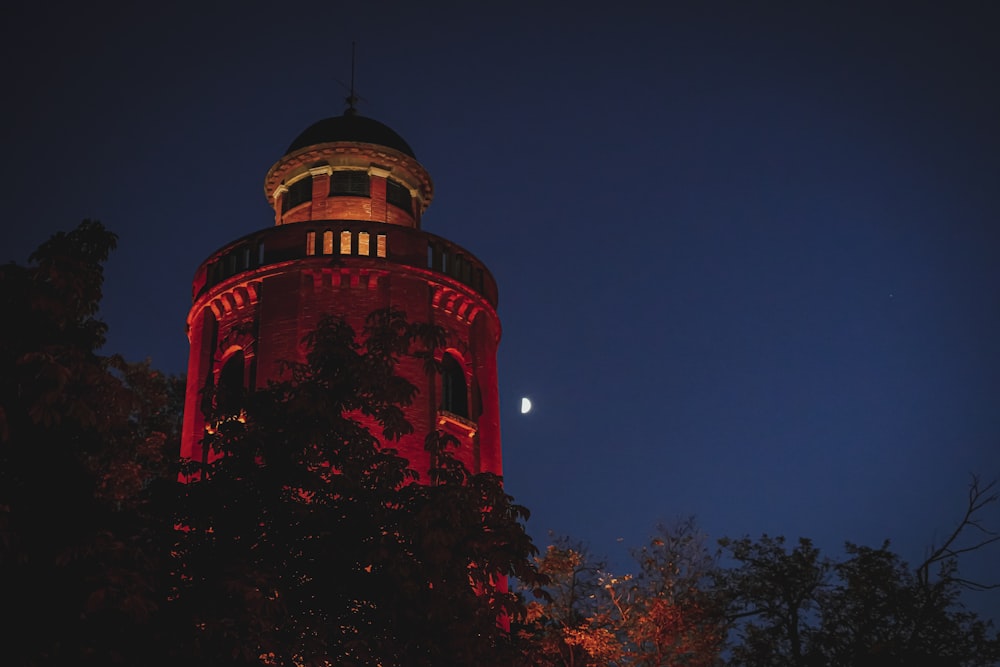 a tall tower with a clock at the top of it