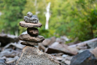 a pile of rocks stacked on top of each other