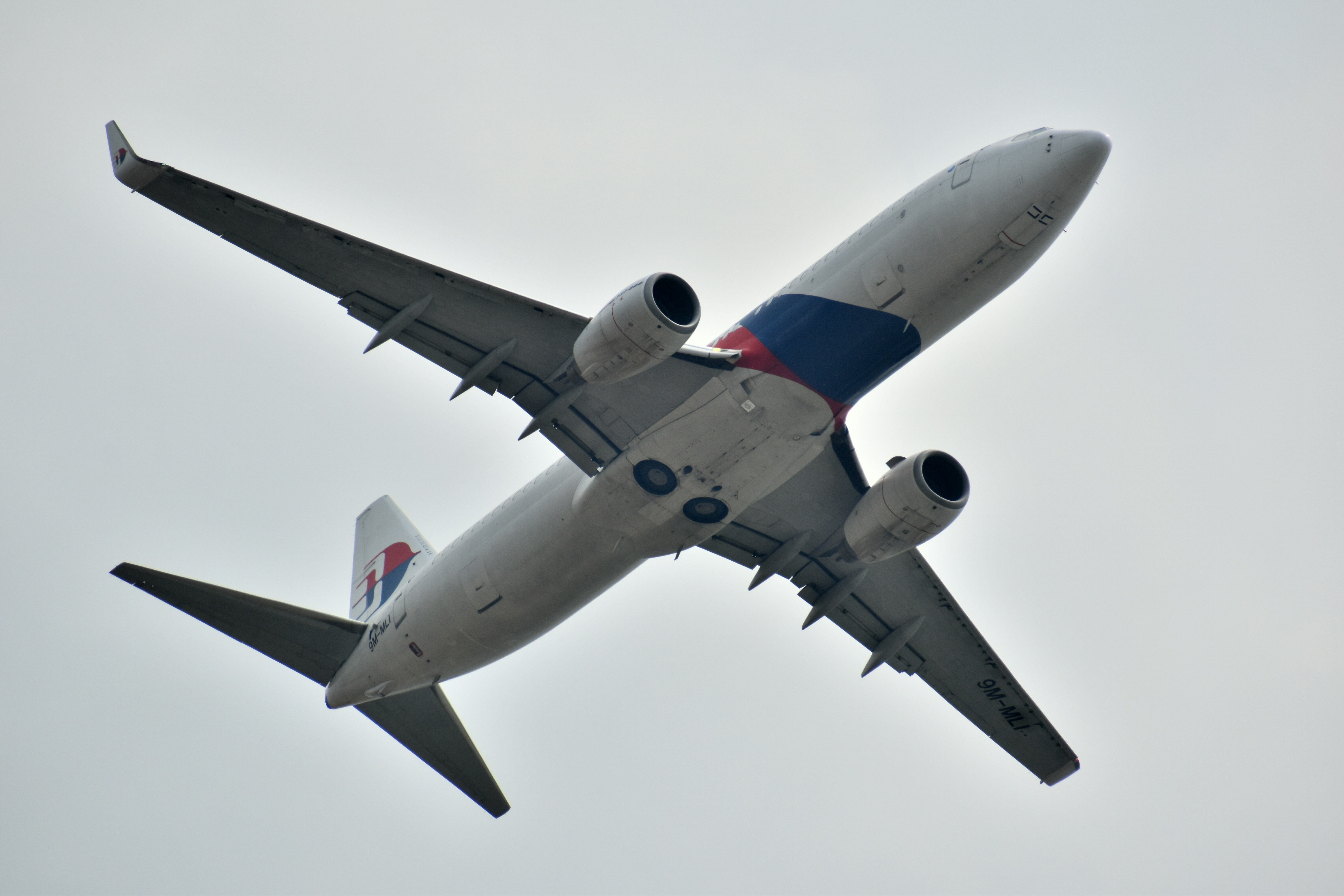 a large jetliner flying through a cloudy sky