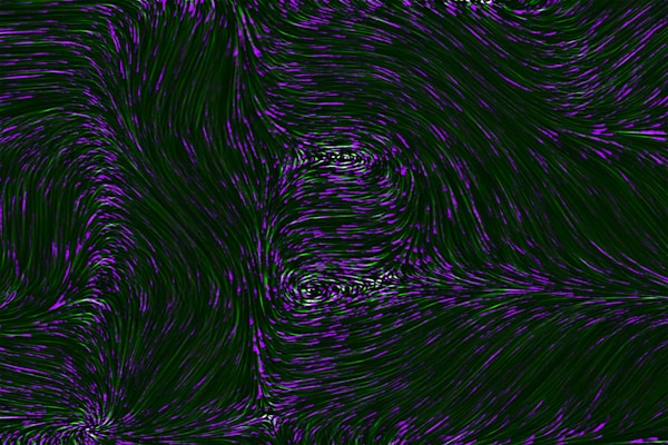 an abstract purple and black background with wavy linesby vackground.com