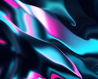 a blue and pink abstract background with wavy lines