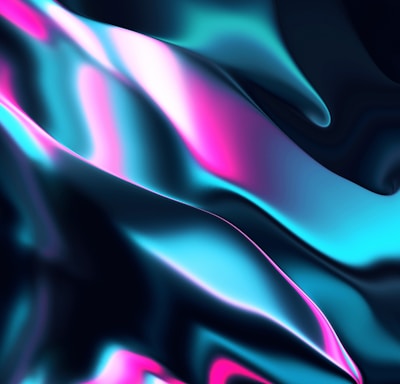 a blue and pink abstract background with wavy lines