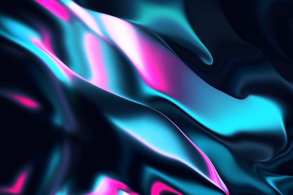 a blue and pink abstract background with wavy lines