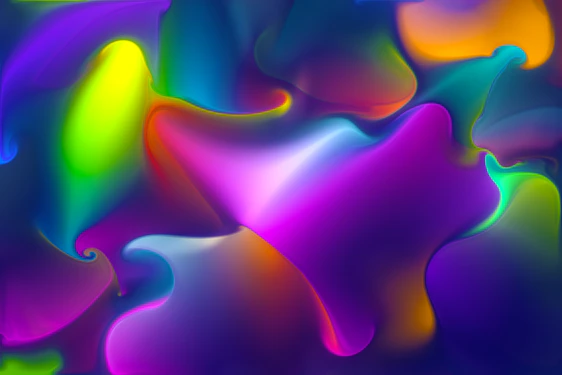 A vibrant collage of colorful abstract shapes blending seamlessly to evoke creativity and emotion.