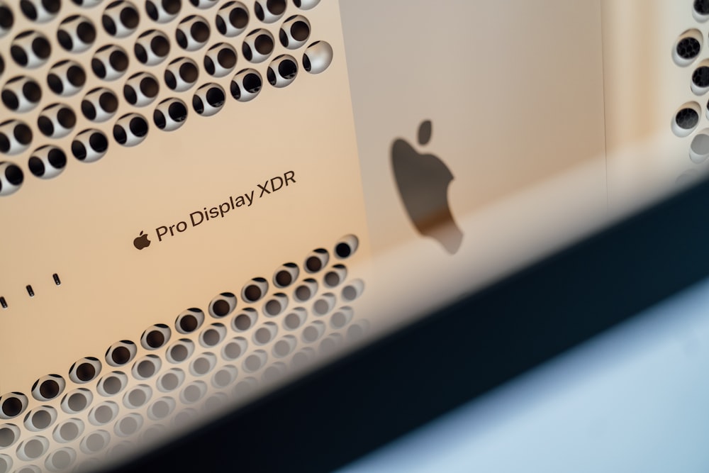 a close up of a mac pro display