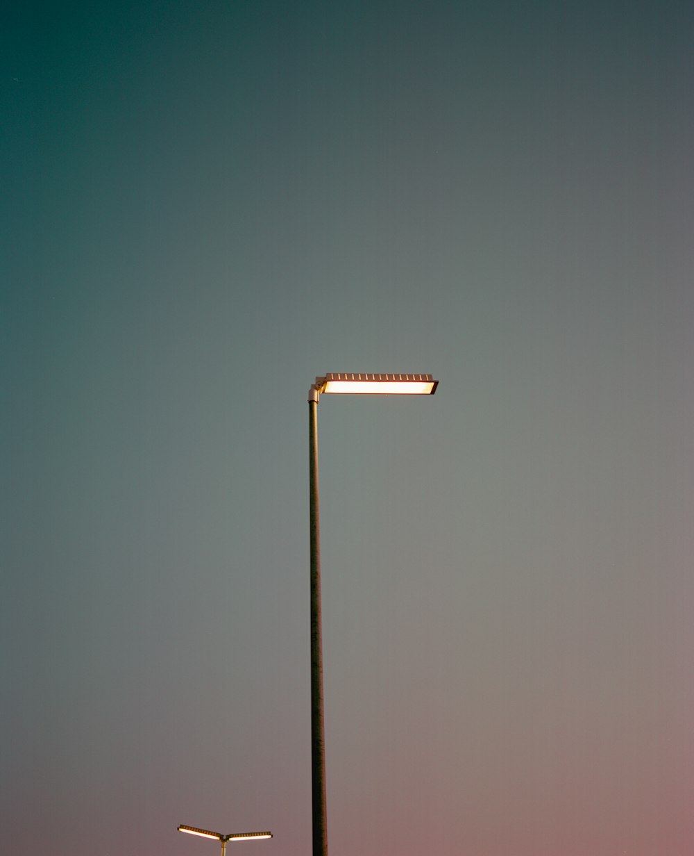 a street light sitting next to a traffic light