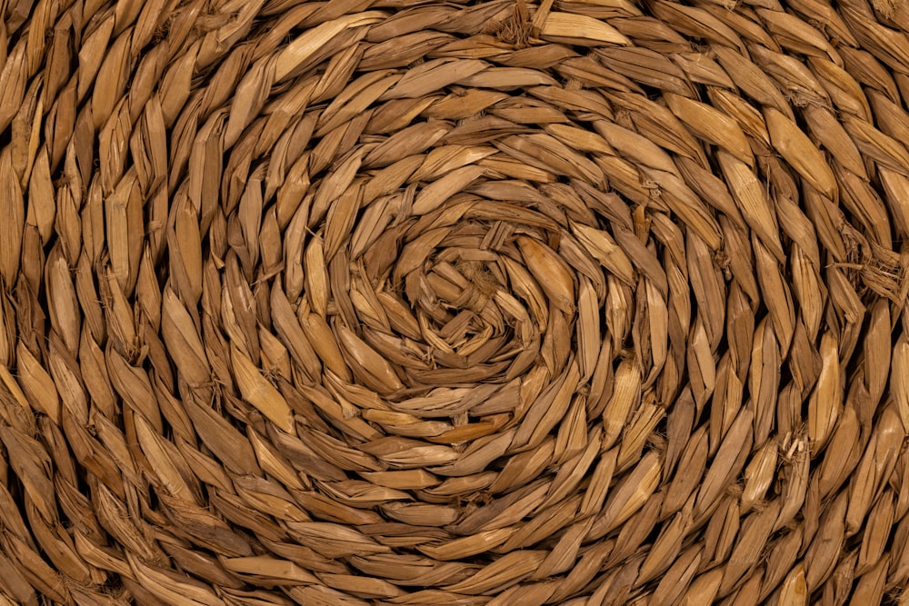 a close up view of a woven basket