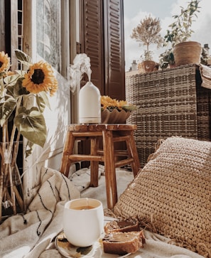 A cozy scene featuring specialty smoke accessories laid out on a textured fabric.