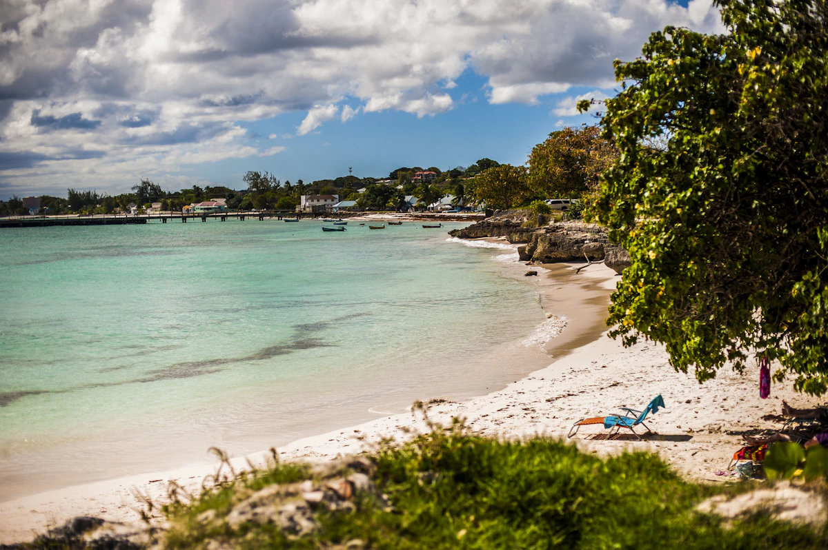 A quiet stretch of beach on Barbados' south coast