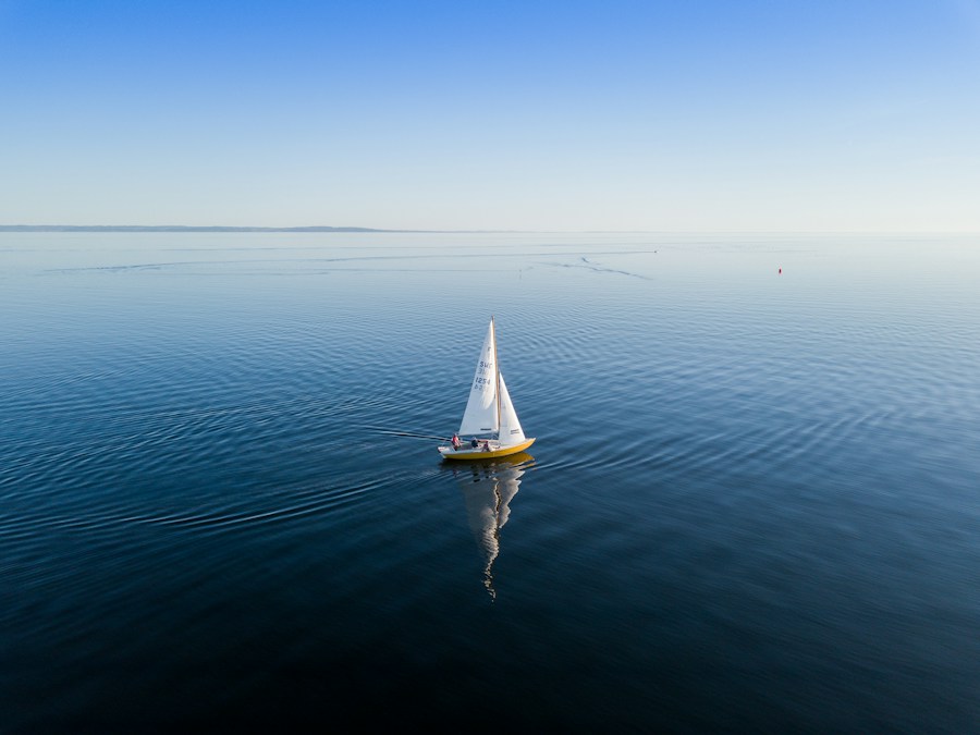 Small sailboat large water