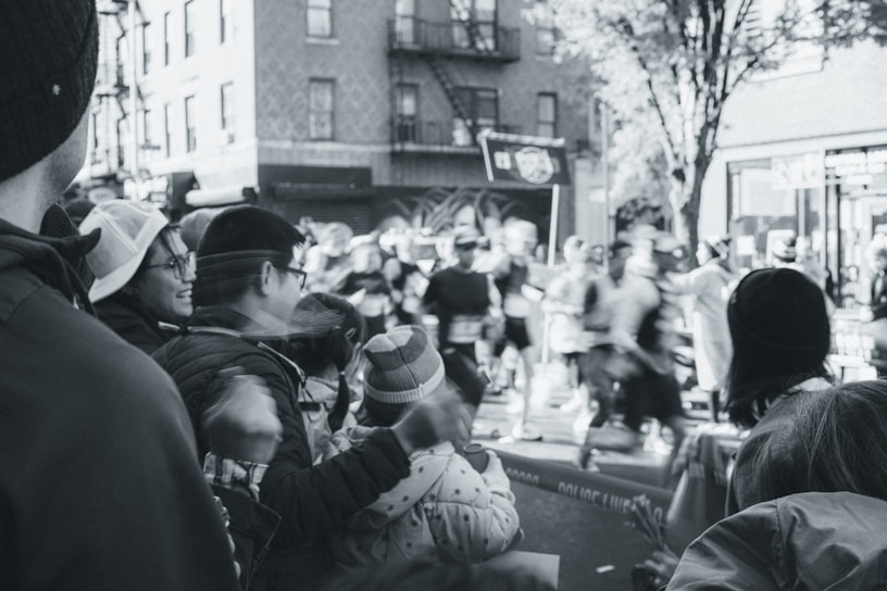 A vibrant photo capturing youth participating in a charity relay run.