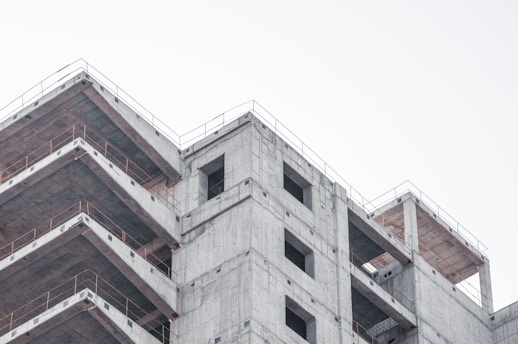 a tall building with scaffolding on top of it
