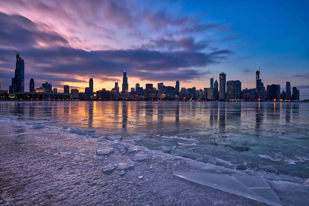 a view of a city from across the water