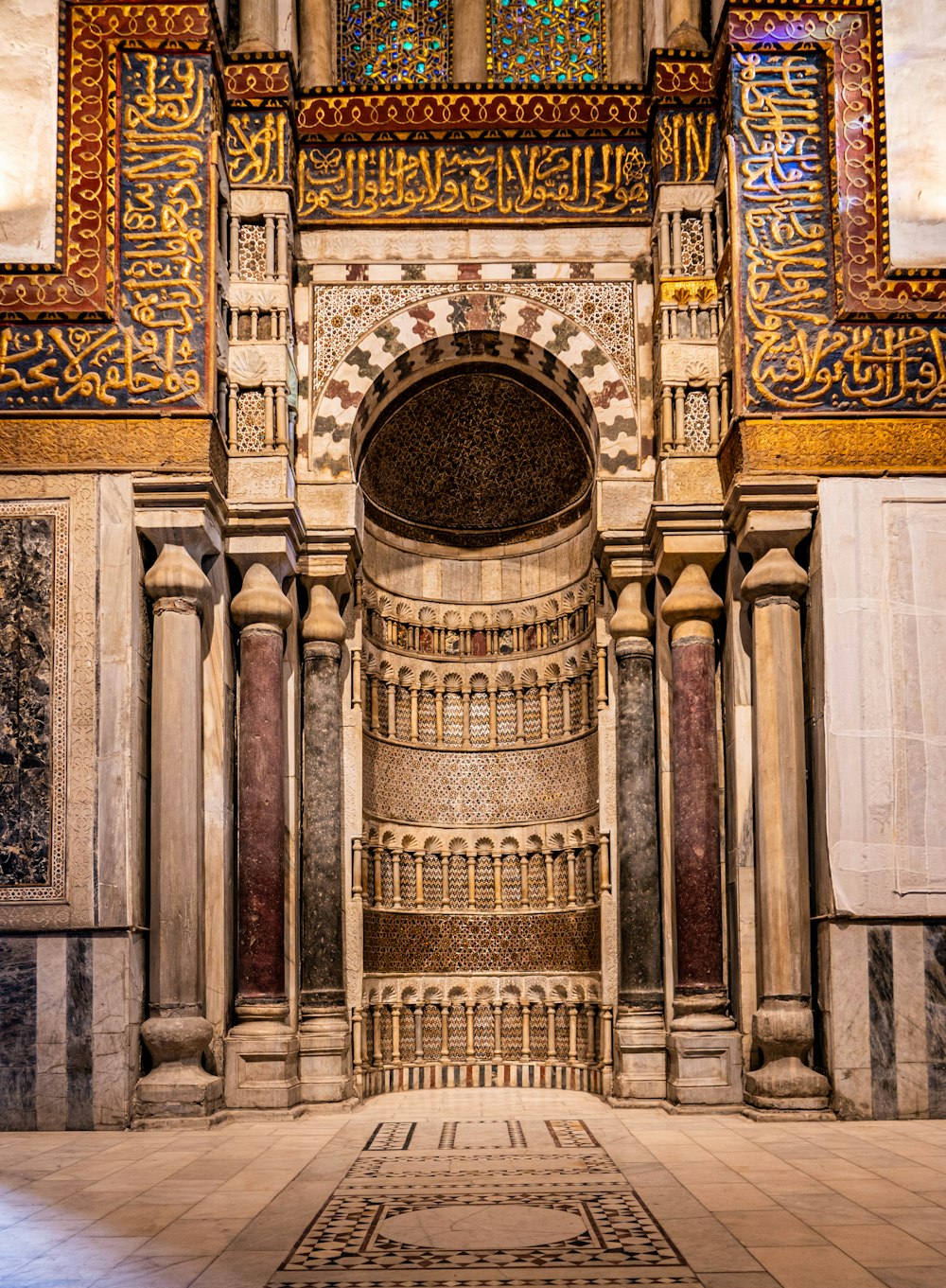 a very ornate building with a big door