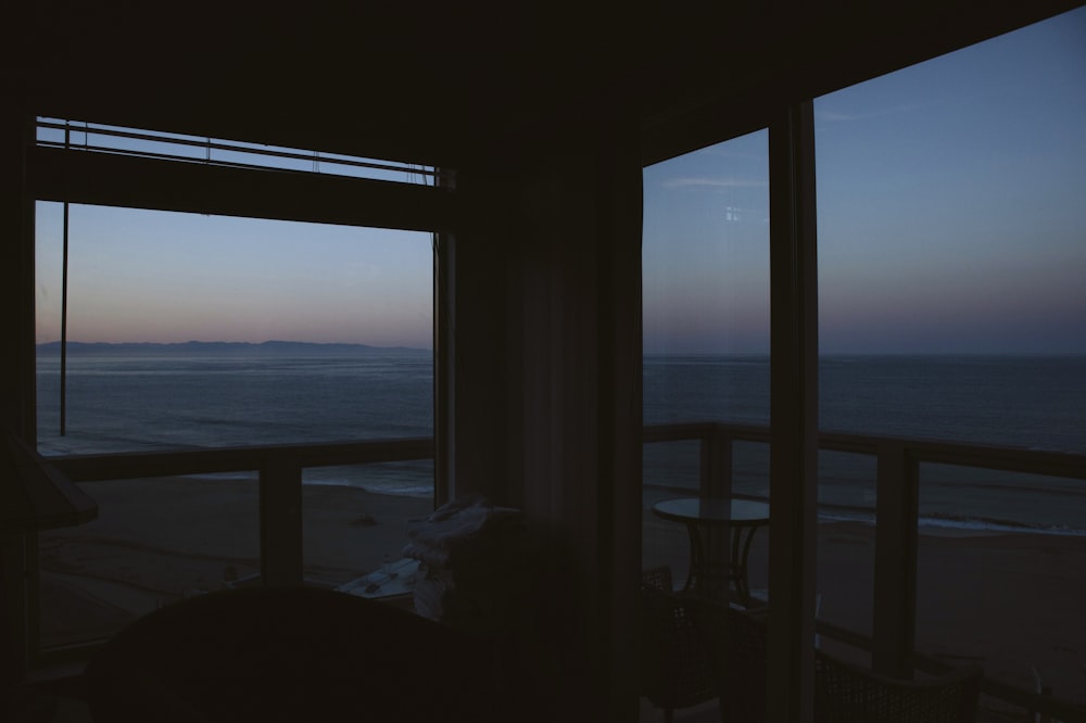 a view of a pier next to a window