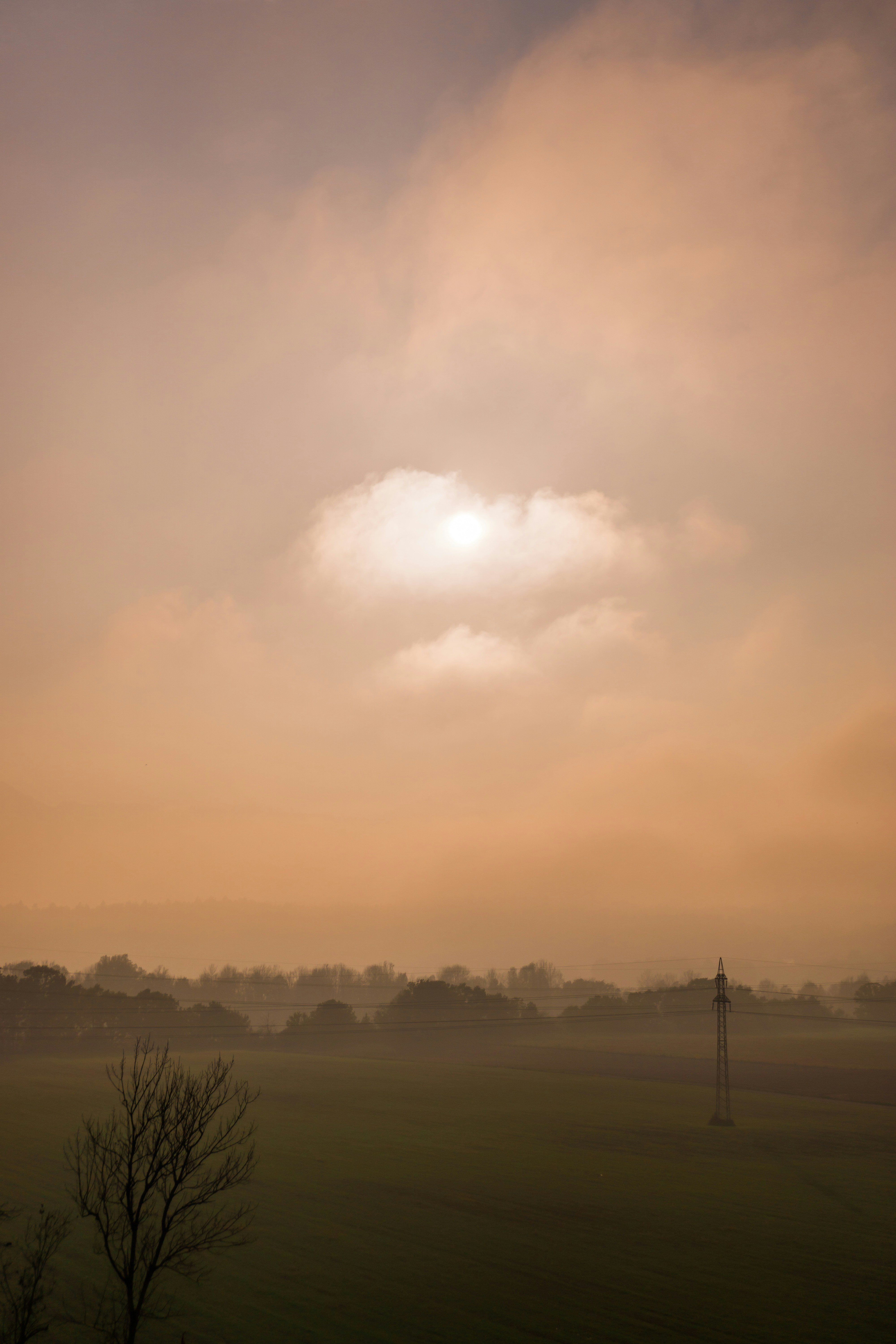 The sun is shining through the clouds over a field photo – Free Sunrise ...