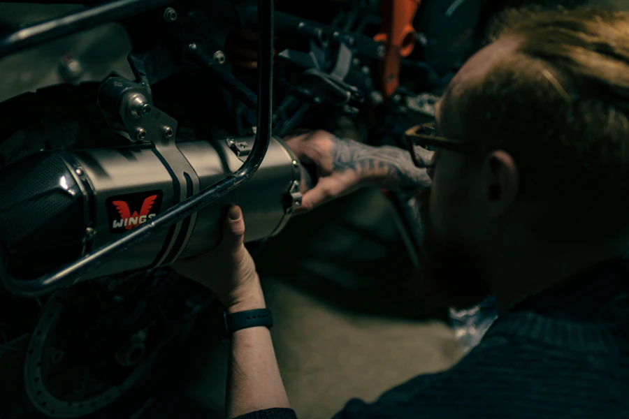 Motorcycle in shop
