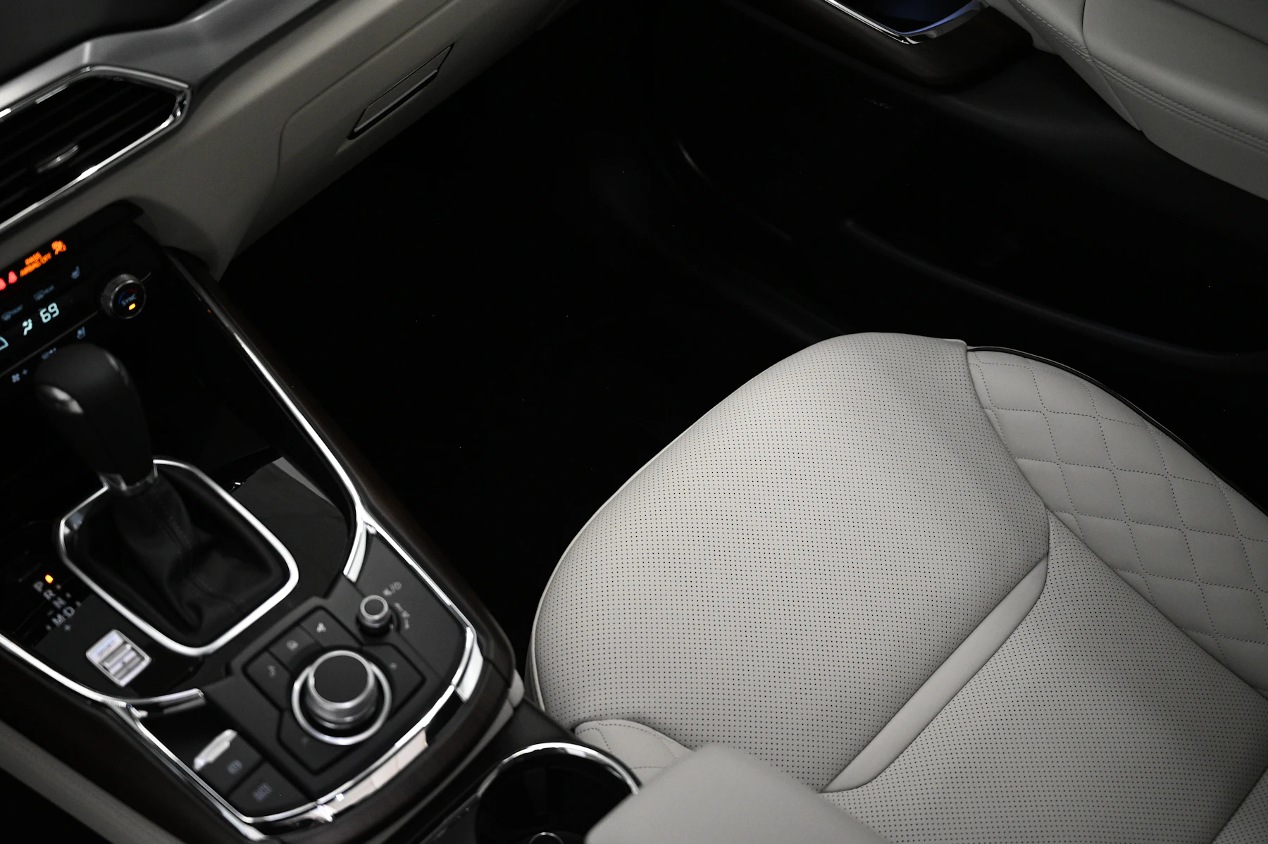 Clean vehicle seat and center console after interior care