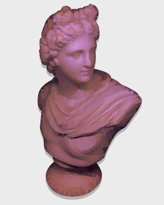 A sleek 3D rendered head showcasing a modern hairstyle transformation in a minimalist style.