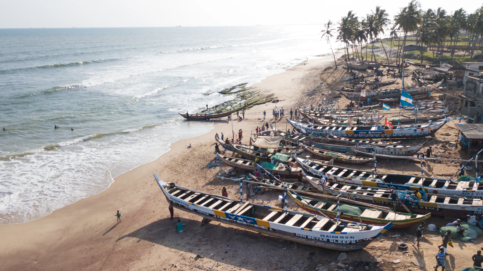 Aerial view of a tropical beach