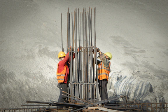 two men working on a construction site