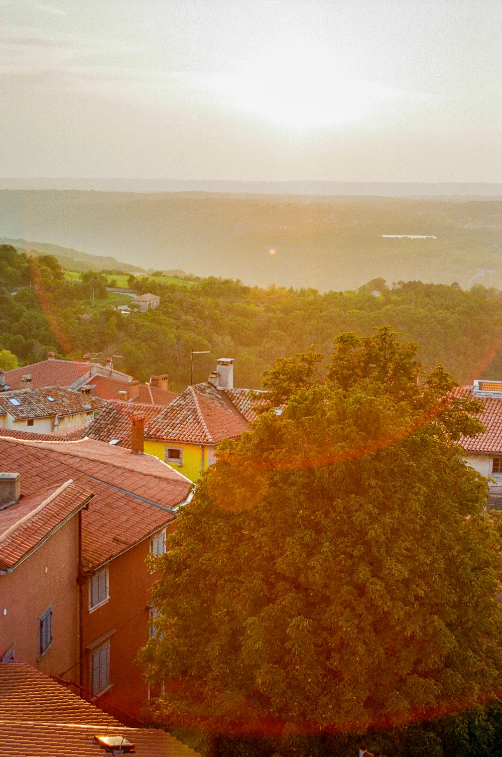 a view of a city from a hill top